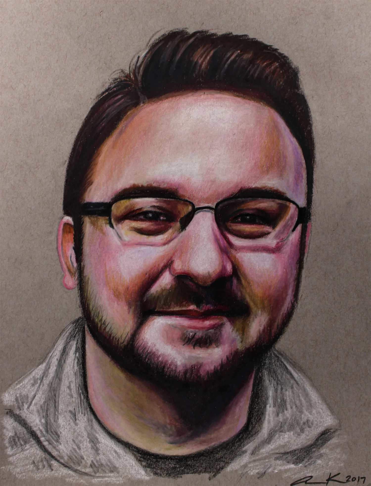 Jason, 2017, colored pencils on toned paper, 8.5x11"