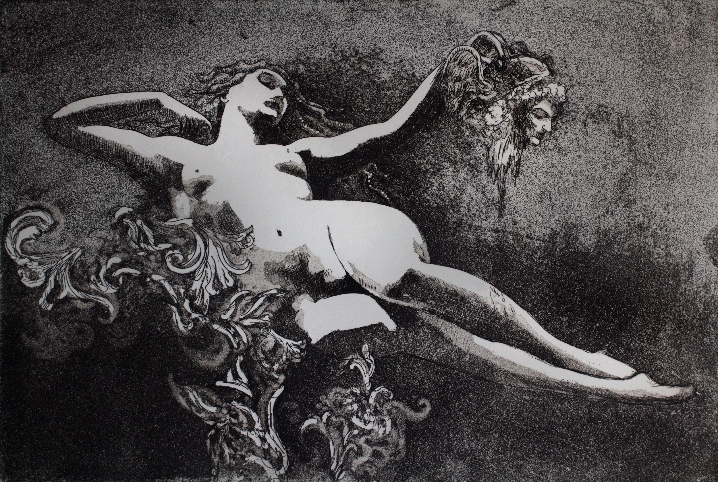 My Turn, etching and aqua tint on paper, 6x9'', 2015 Sold