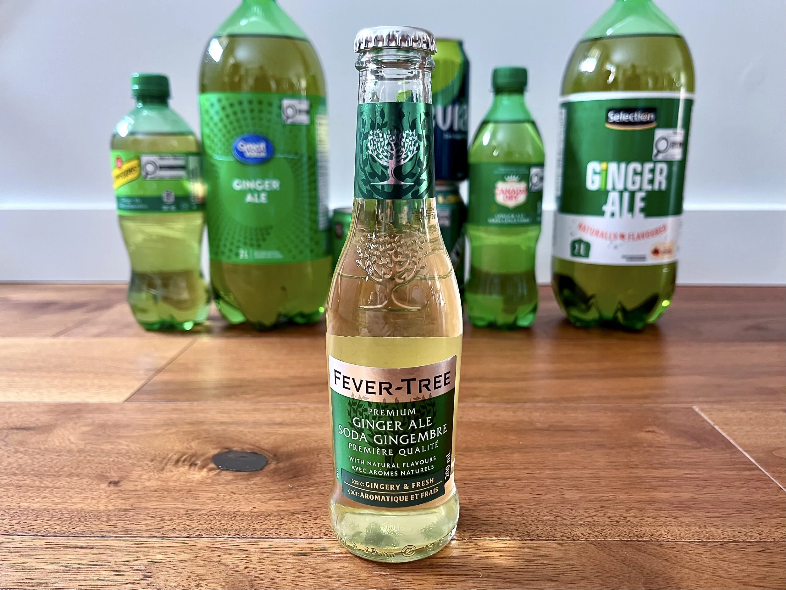 A bottle of Fever Tree ginger ale.