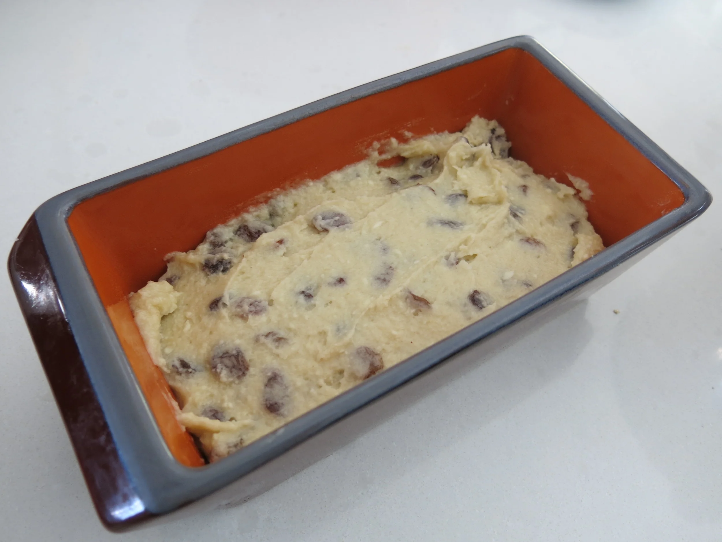 Kenny's loaf going into the oven.