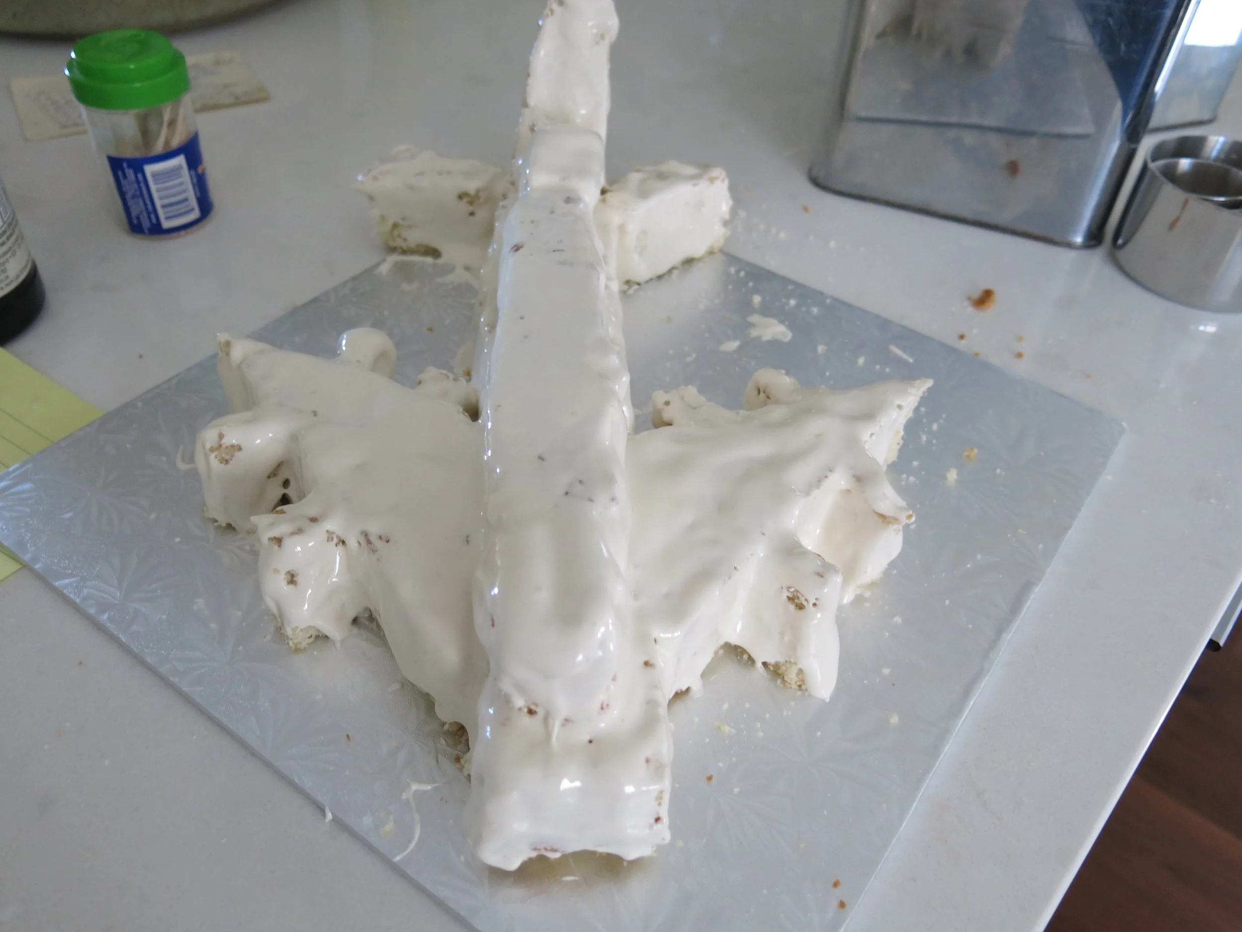 This looks like a plane that collided with a jar of Fluff.