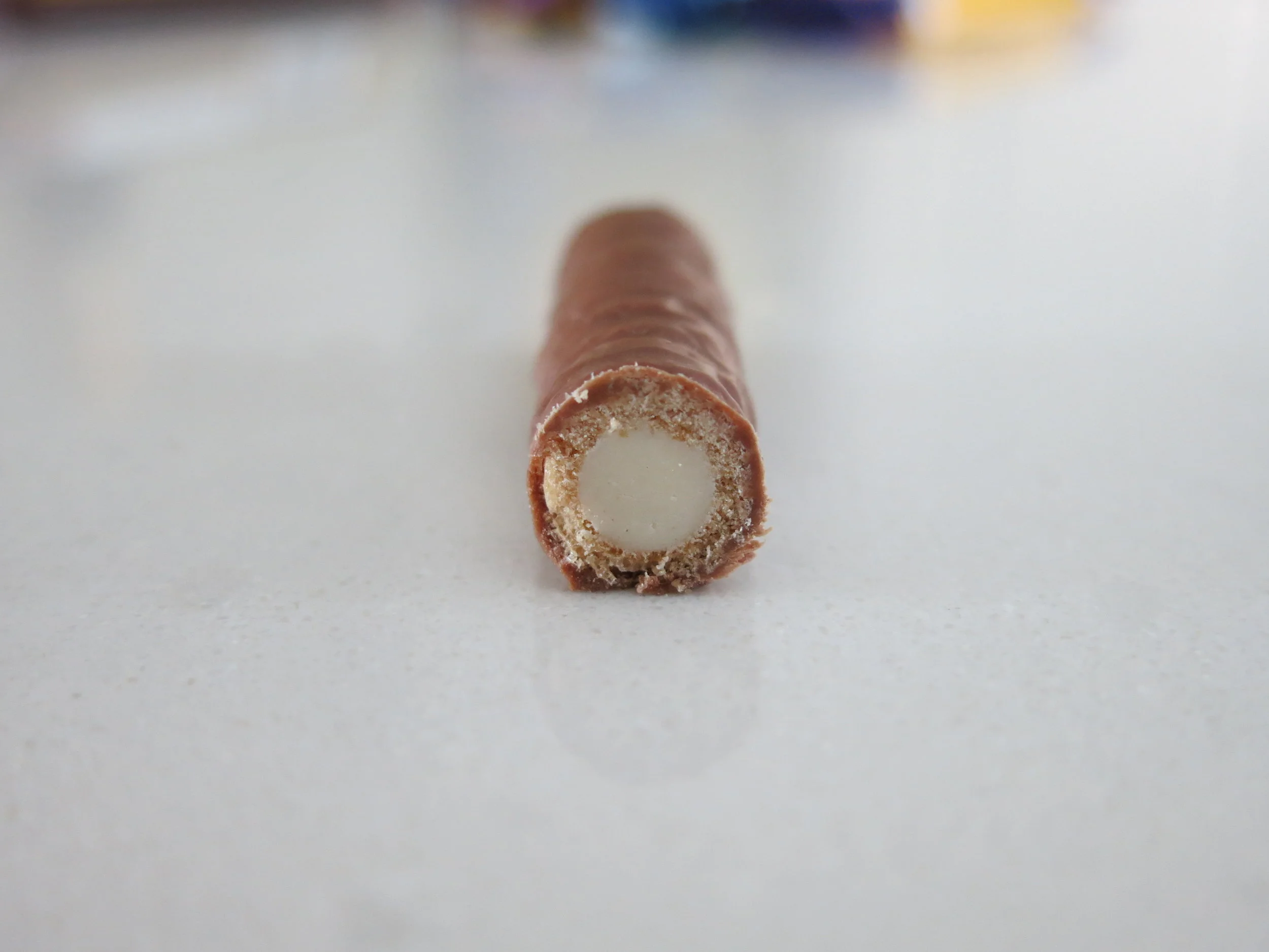 High definition interior shot of a Milky Way Crispy Roll.