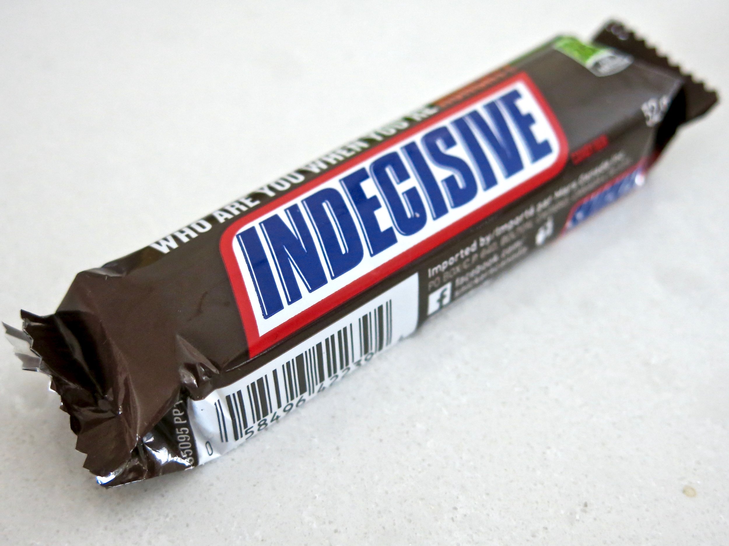 This Snickers bar read “Indecisive.” I couldn’t decide what that meant.