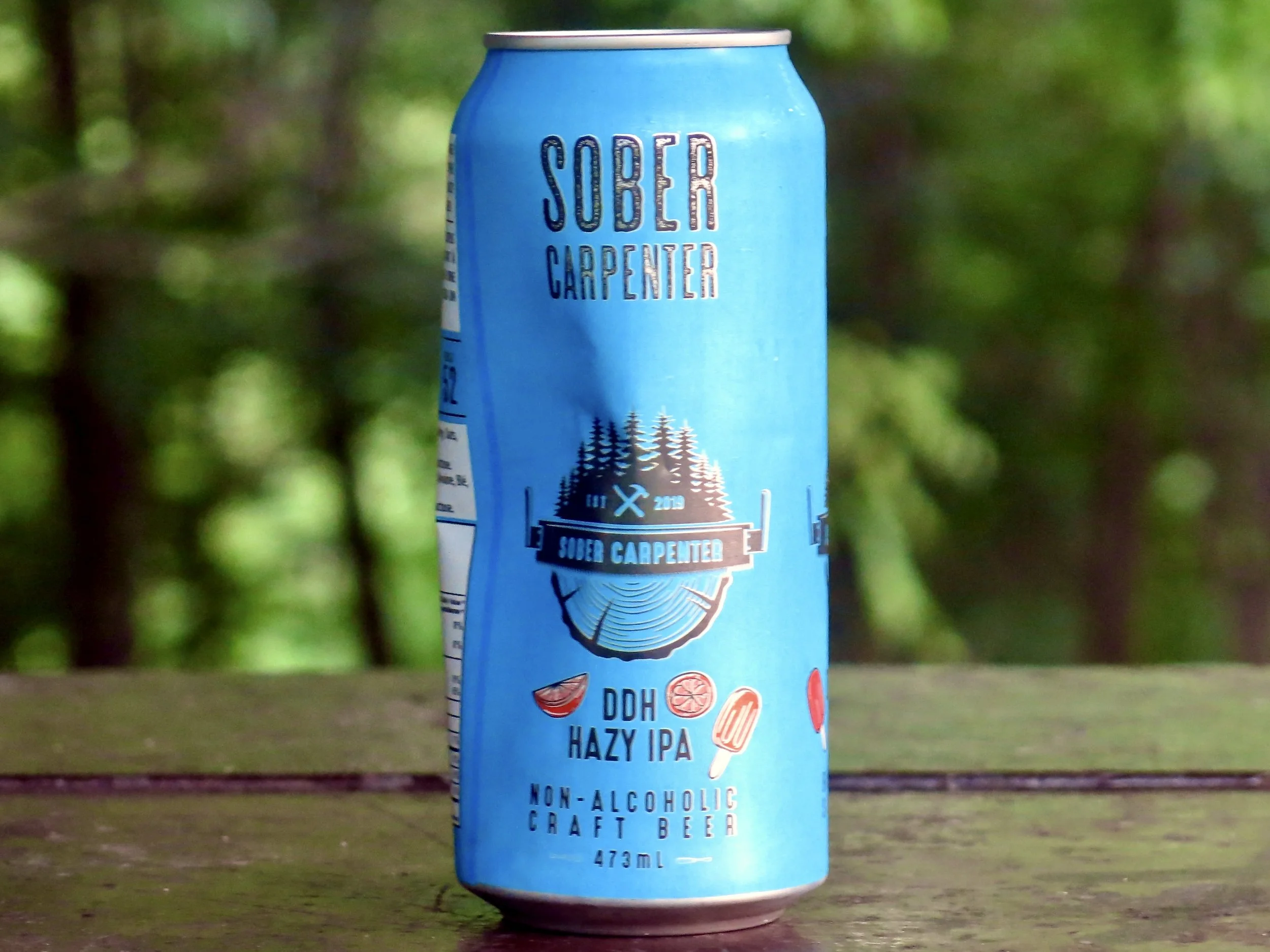 A can of Sober Carpenter beer