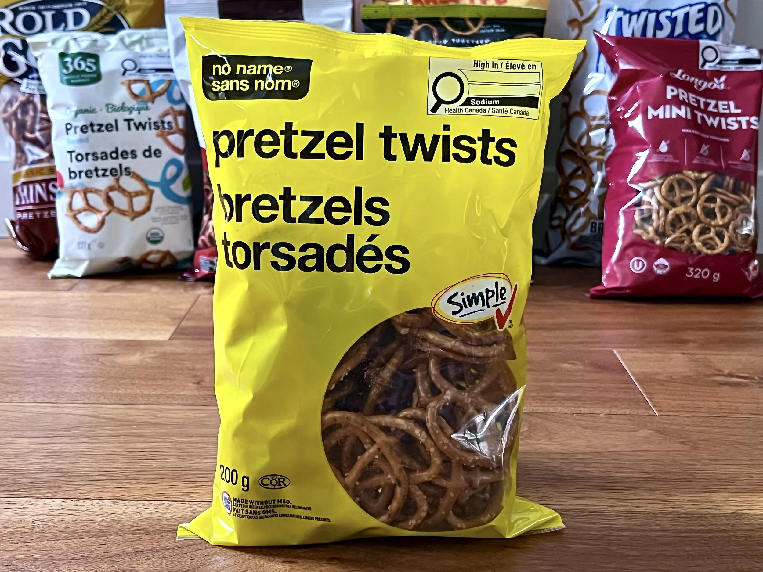 A bag of No Name pretzel twists