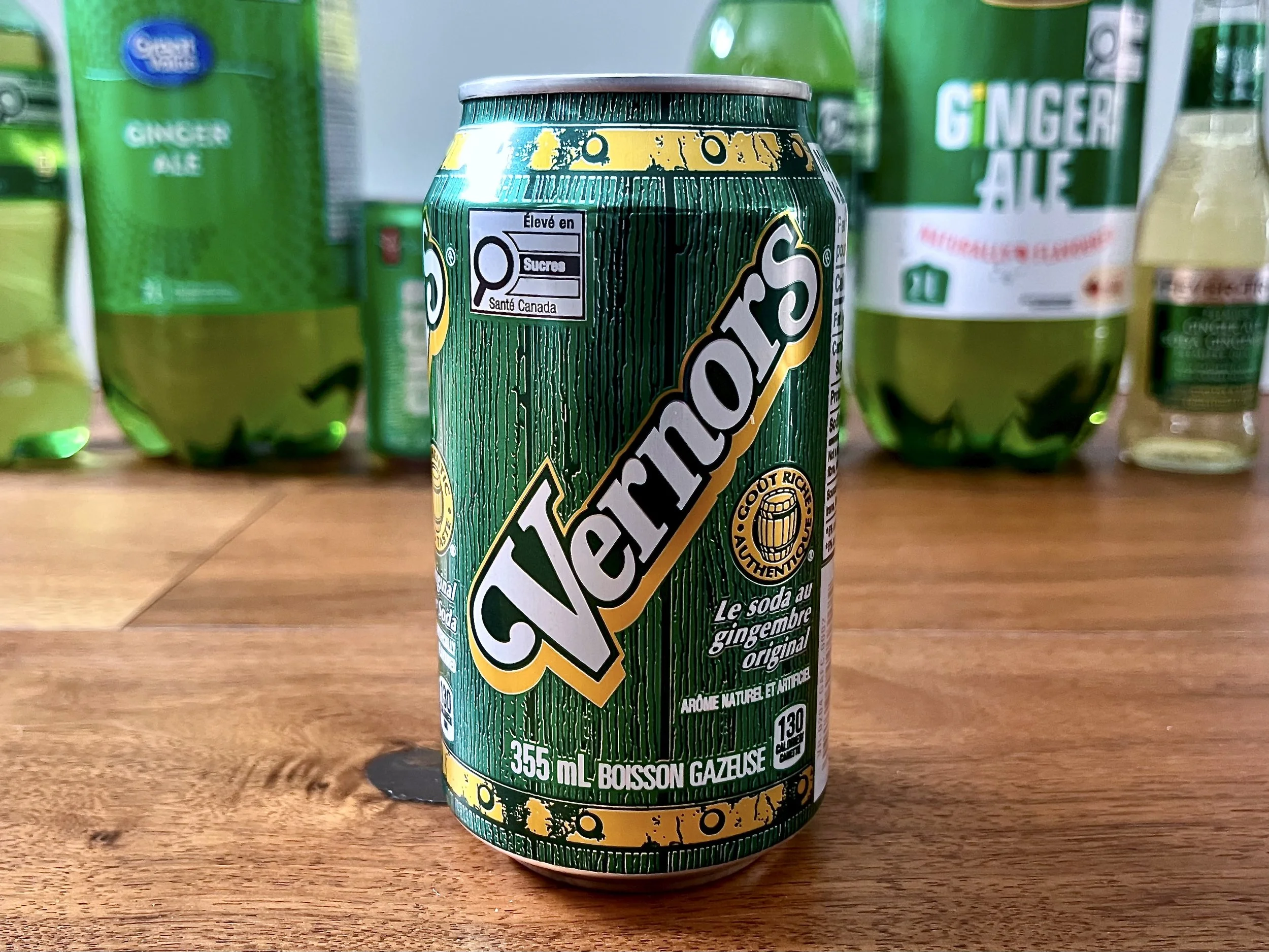 A can of Vernors ginger ale.