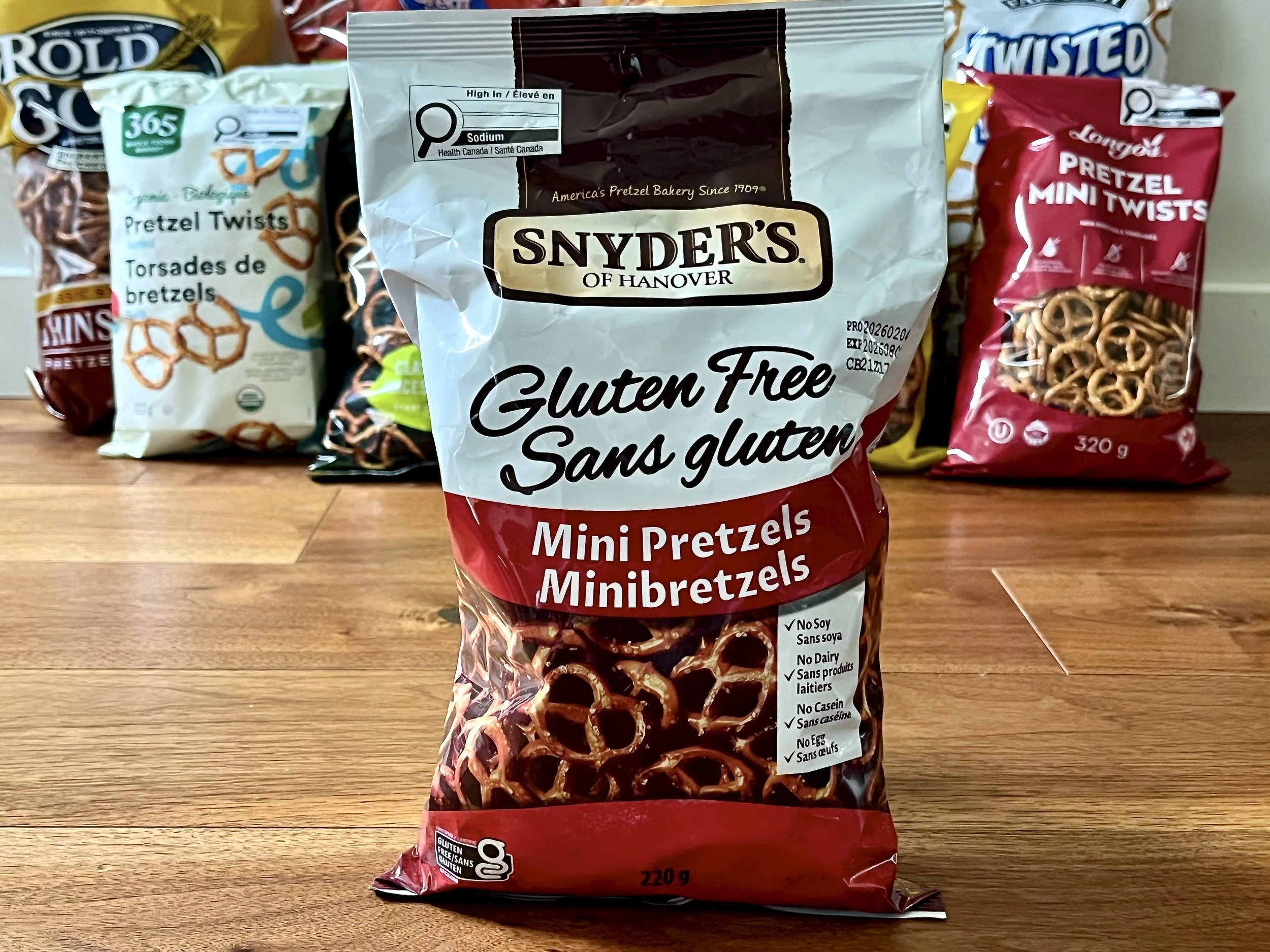 A bag of Snyder's Gluten Free Pretzels
