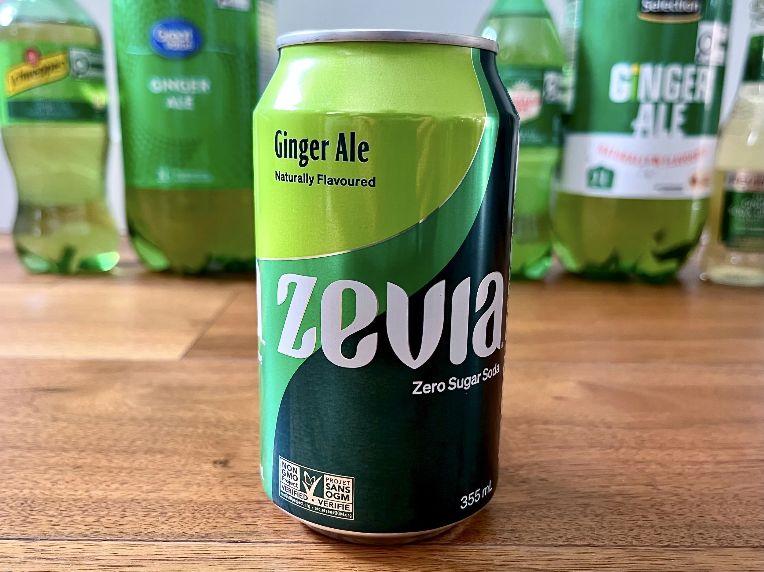 A can of Zevia ginger ale.