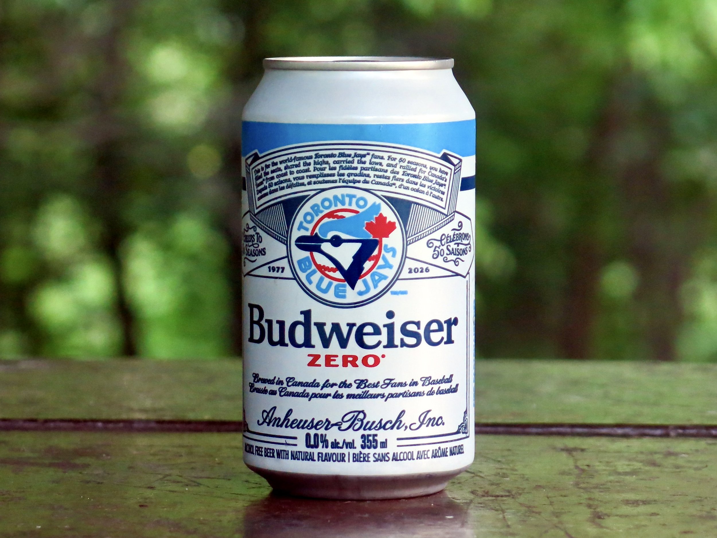 A can of Budweiser Zero beer