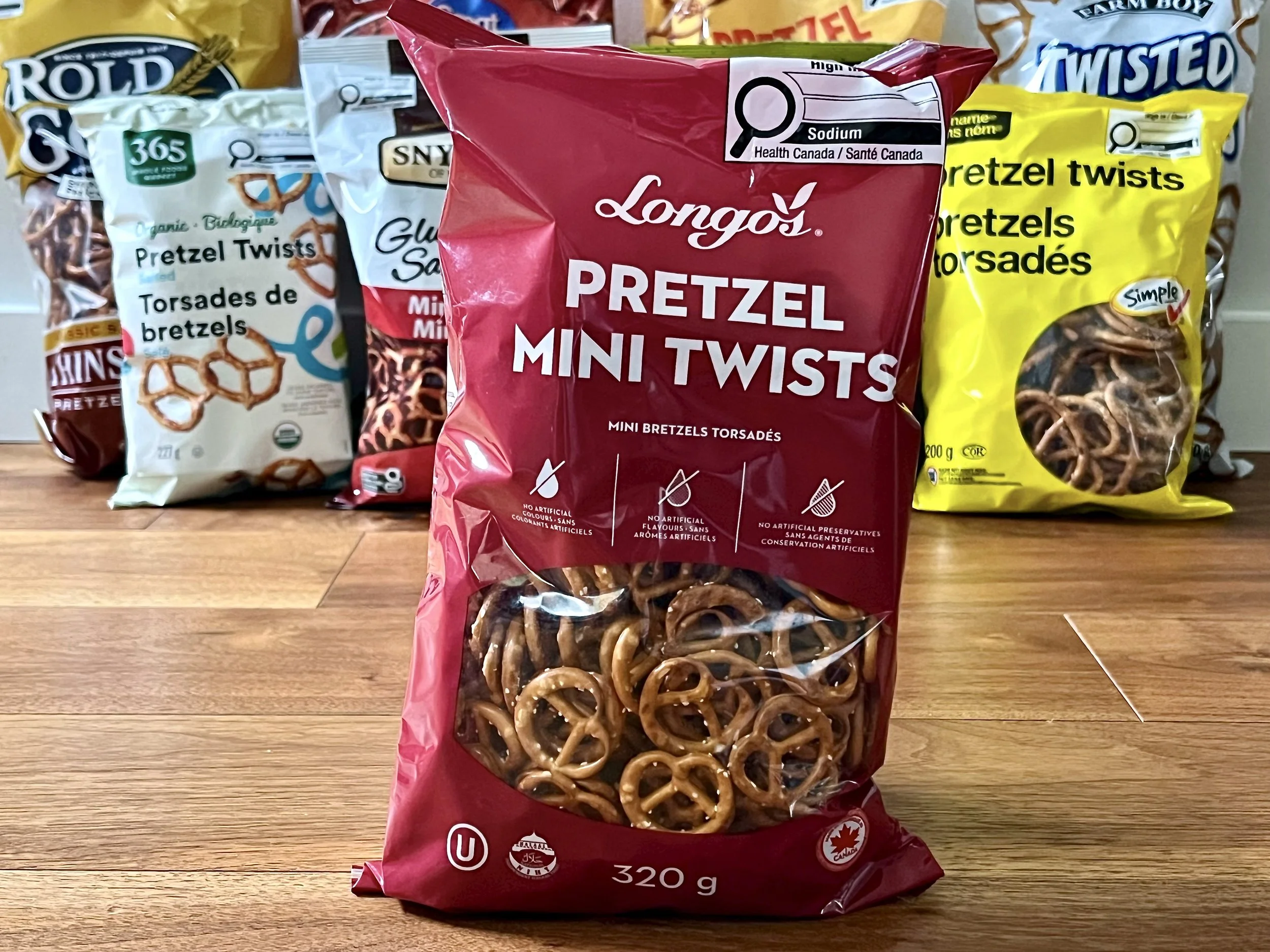 A bag of Longo's mini pretzel twists
