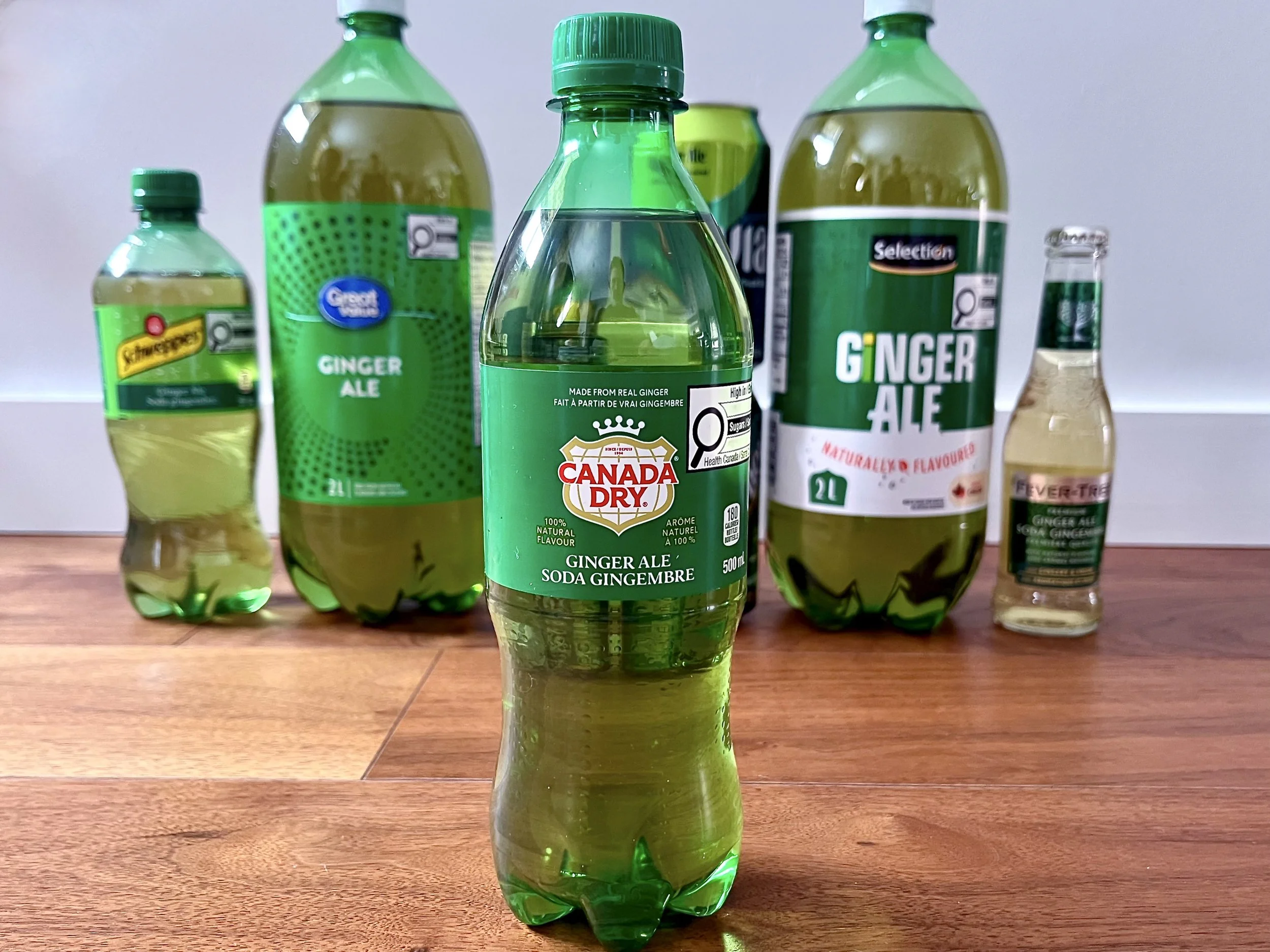 A bottle of Canada Dry ginger ale.