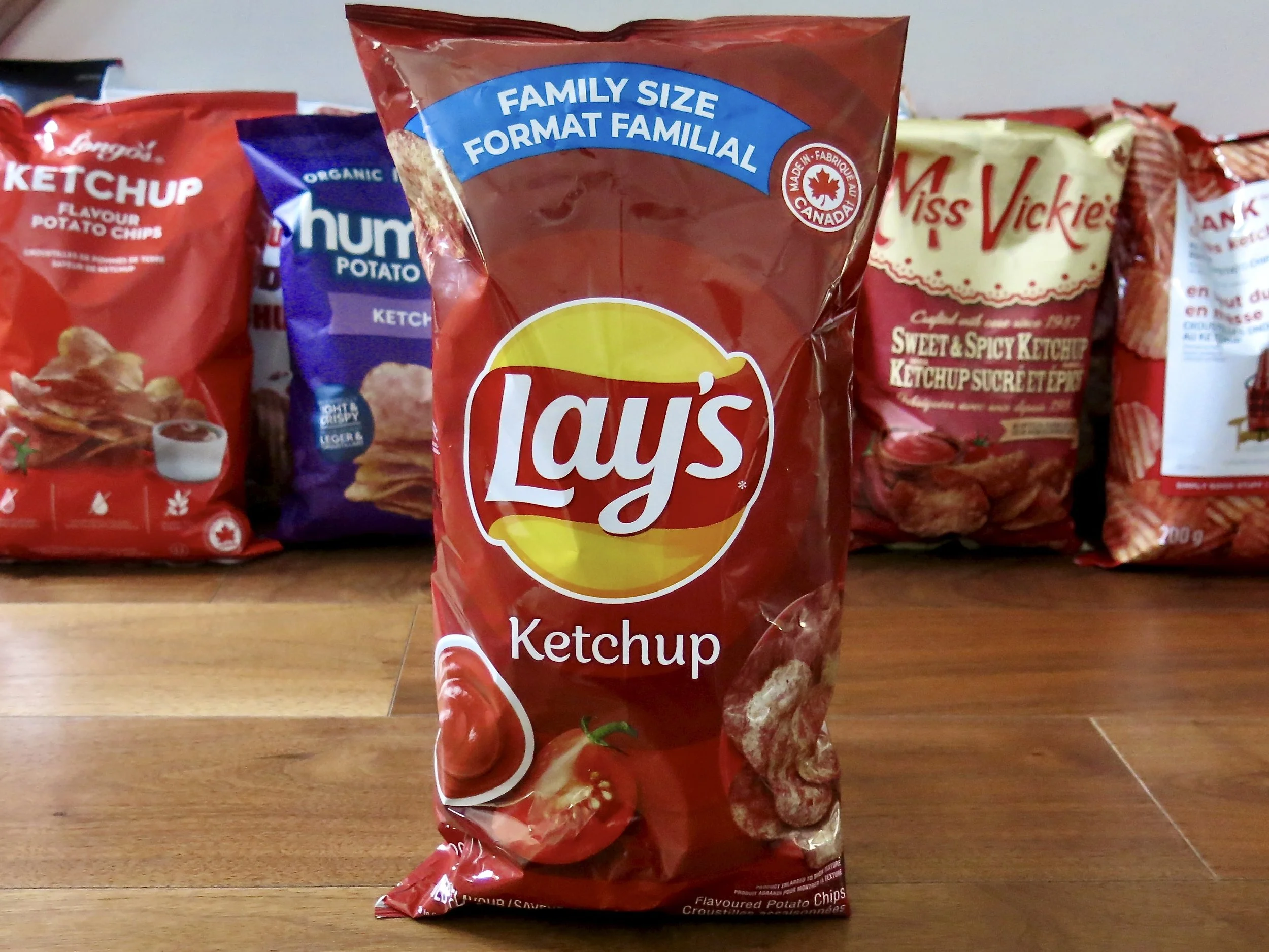 A bag of Lay's Ketchup Potato Chips