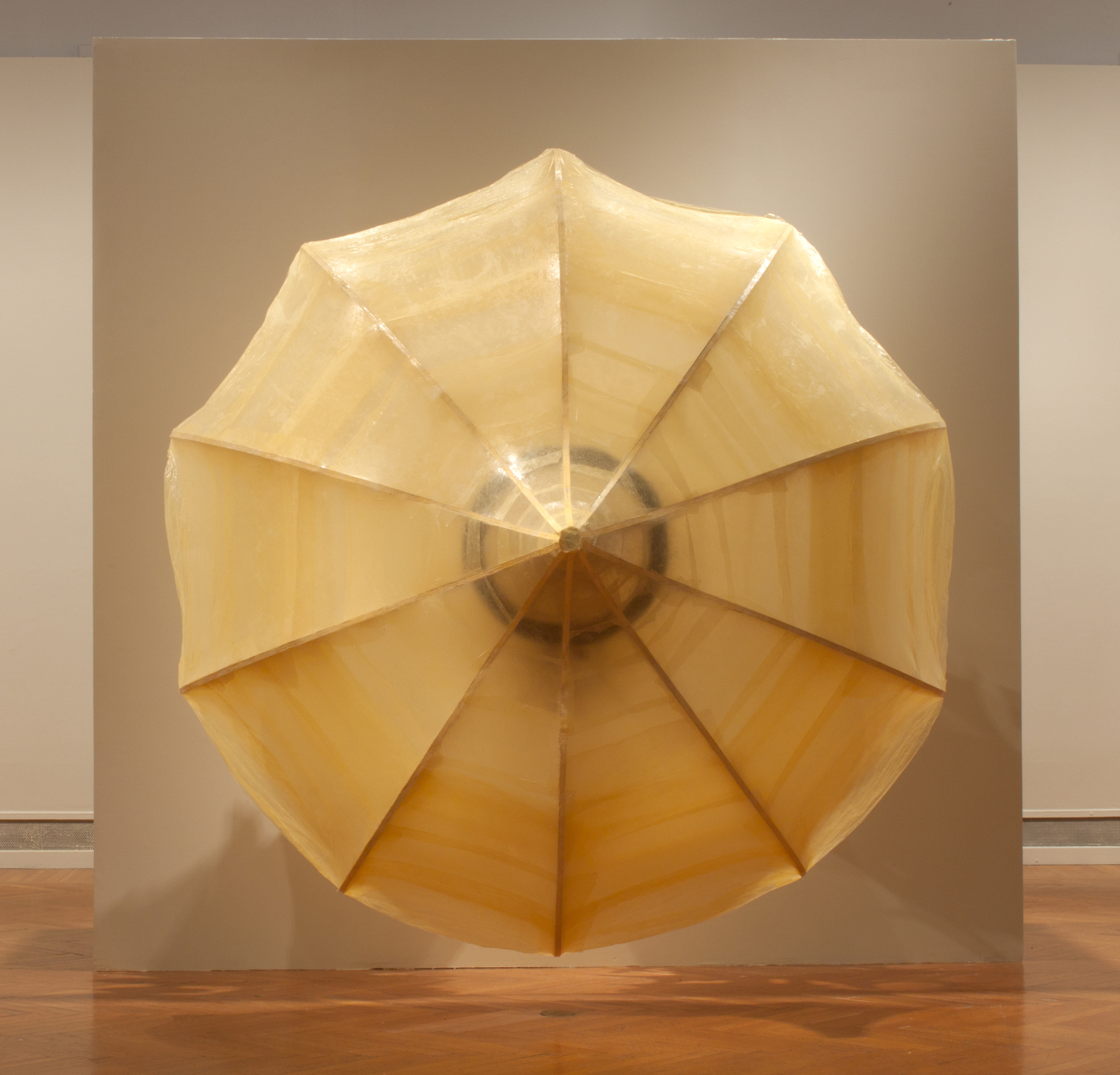  Untitled (yellow cones)   2011   Plywood, tracing paper, polyurethane, foam  96 x 96 x 72 in.&nbsp;    