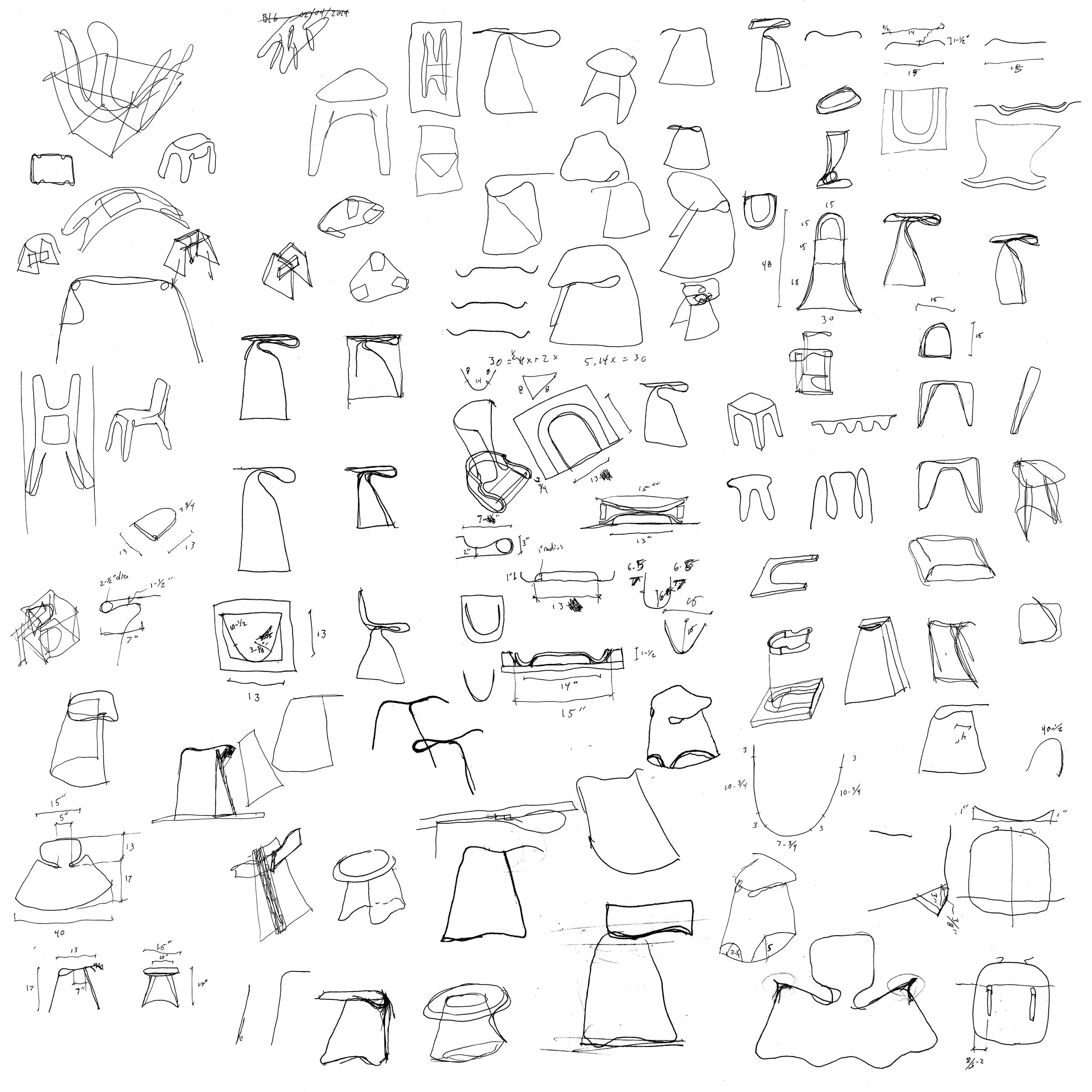 Corian stool sketches