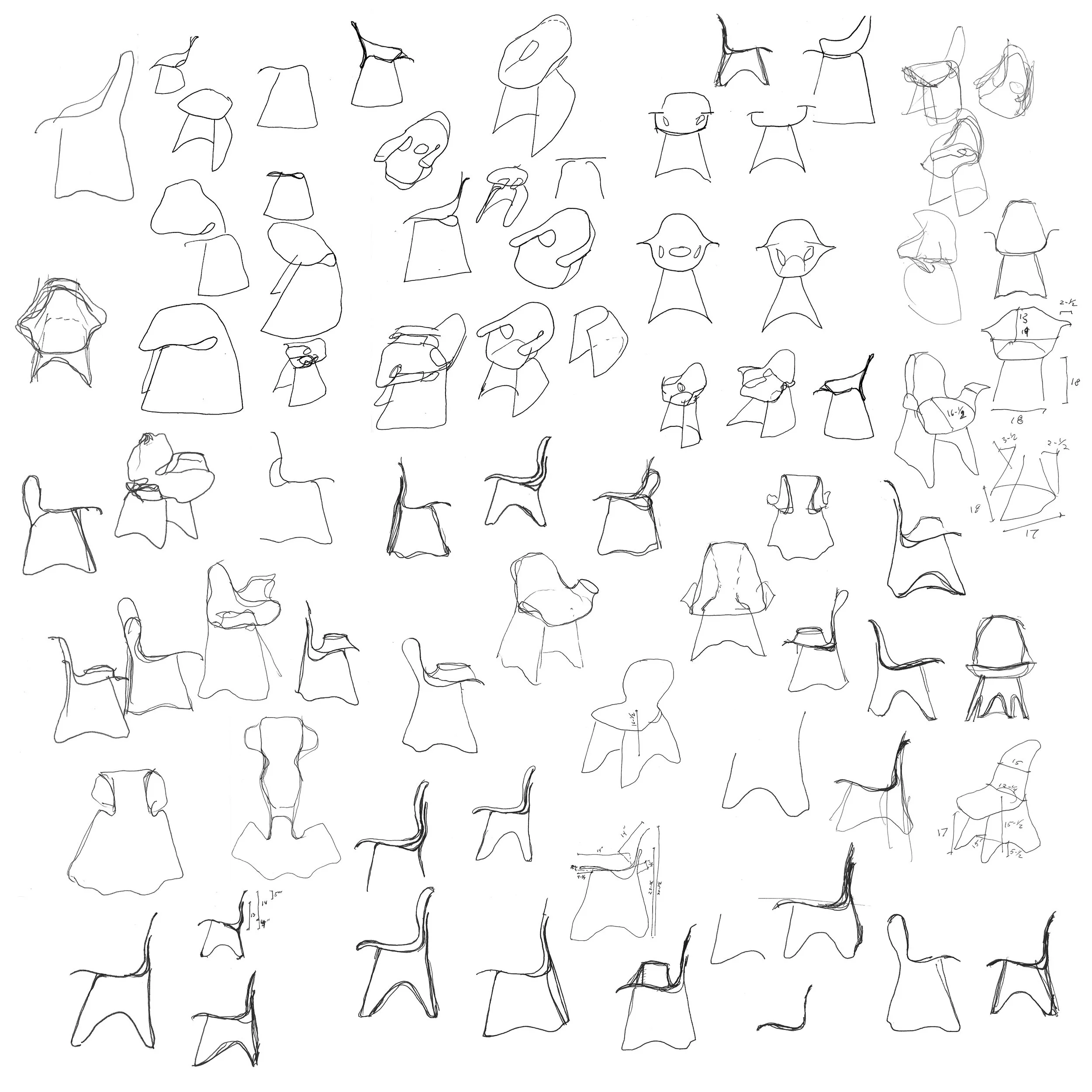 Corian chair sketches