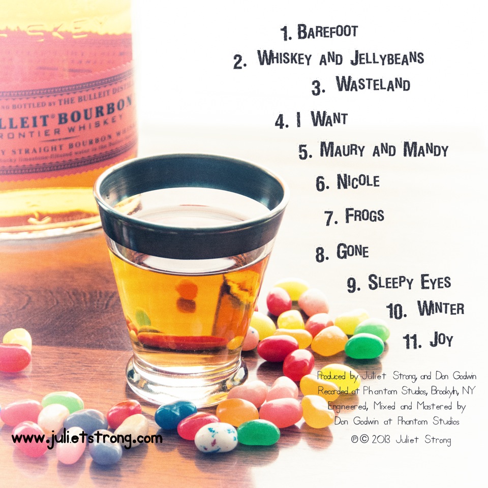Whiskey and Jellybeans back album cover. Photography by Steve Haimovitz