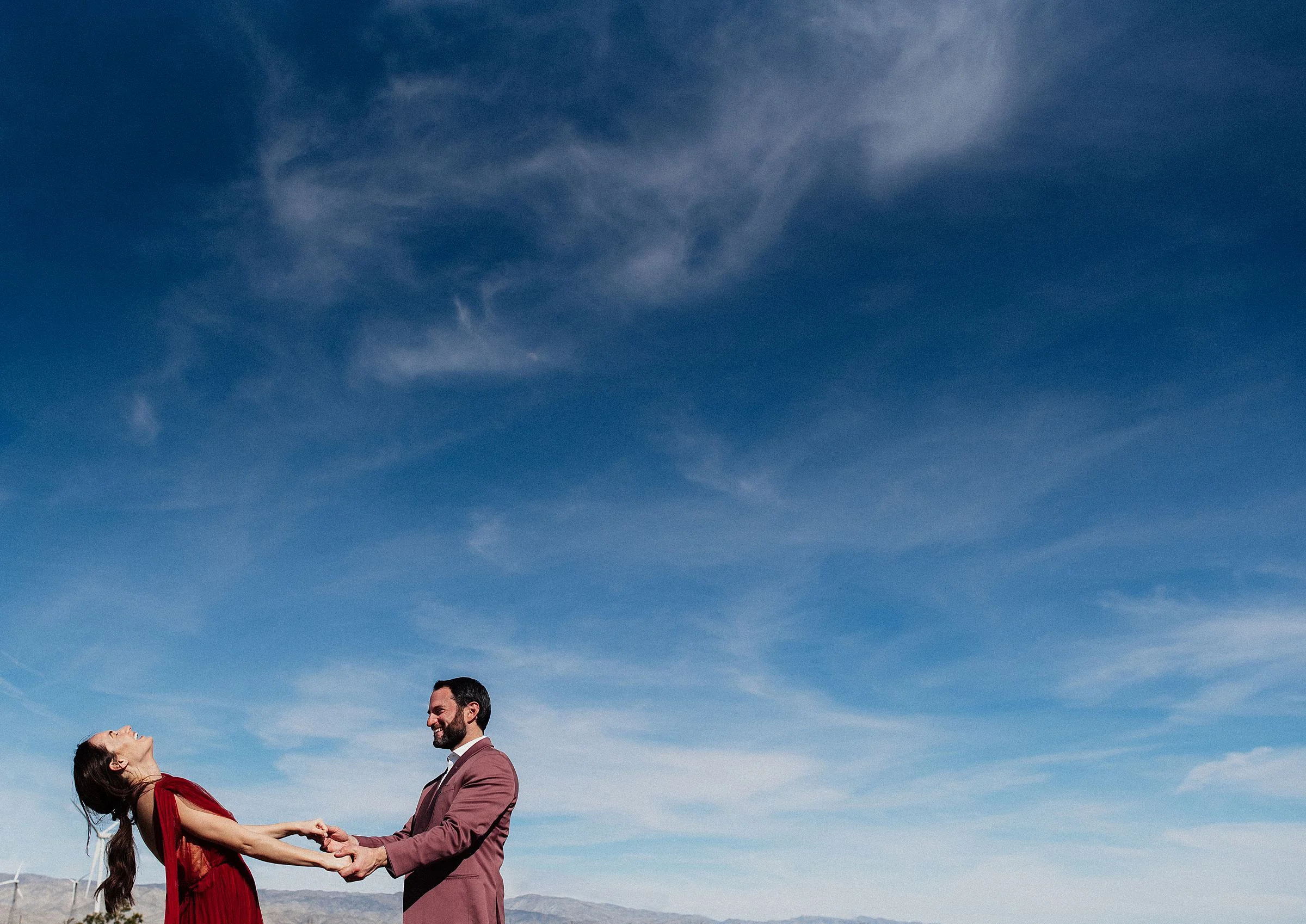 palm springs windmills engagement session
