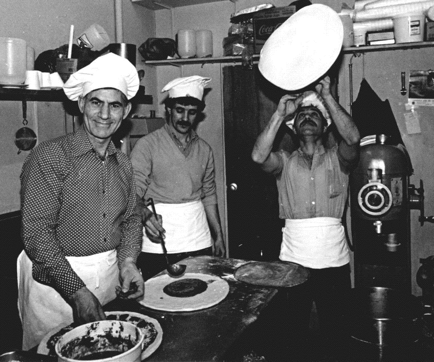 Classic Old Photo flipping pizza.gif