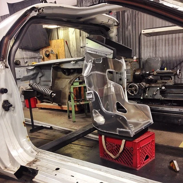 Finally got our new #ultrasheild seat. Now we can finish the main roll structure. #300mphorbust #lsr #firebird