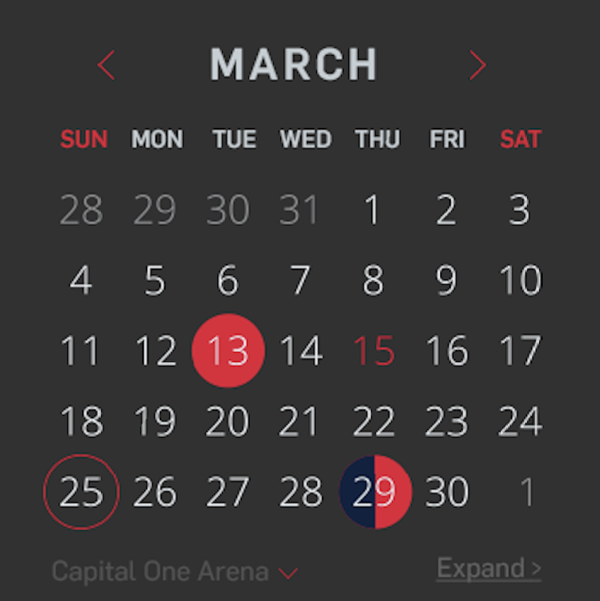 At-A-Glance Calendar that allows you to see events across all venues as well as your own personal calendar.