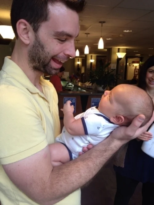 This is what my brother looks like as a DAD.