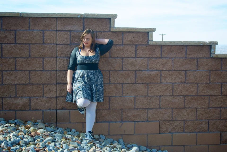 This dress is one of my favorite creations, but it is definitely low cut. I try not to bend over too much when I wear it.