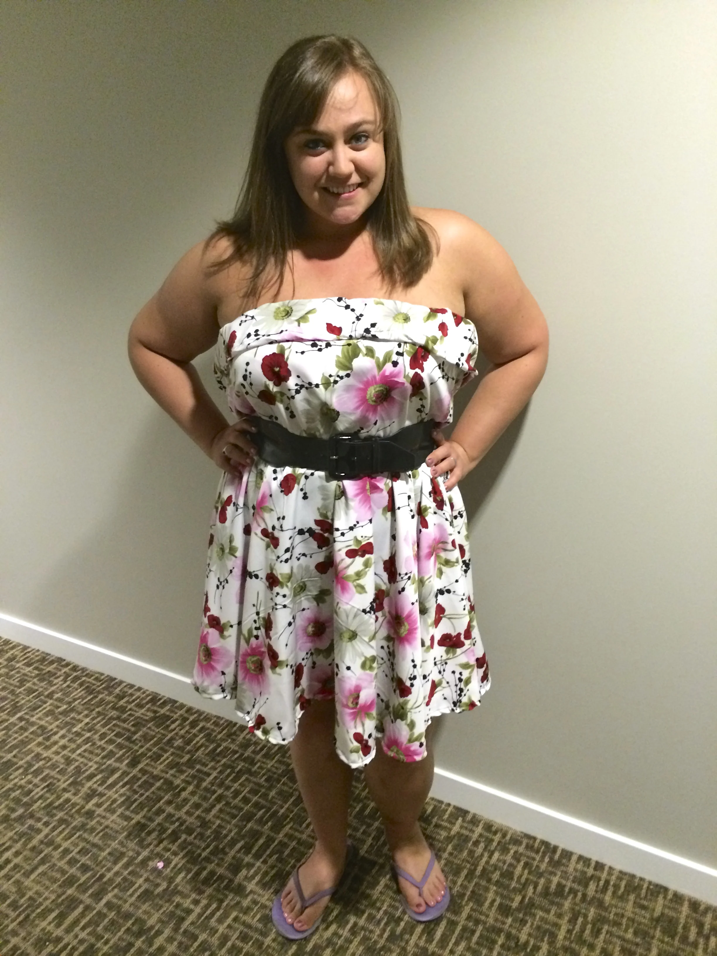Originally, the top part of the dress was just a tube that was the same height the whole way around my body, but I ended up taking the sides and back in quite a bit.