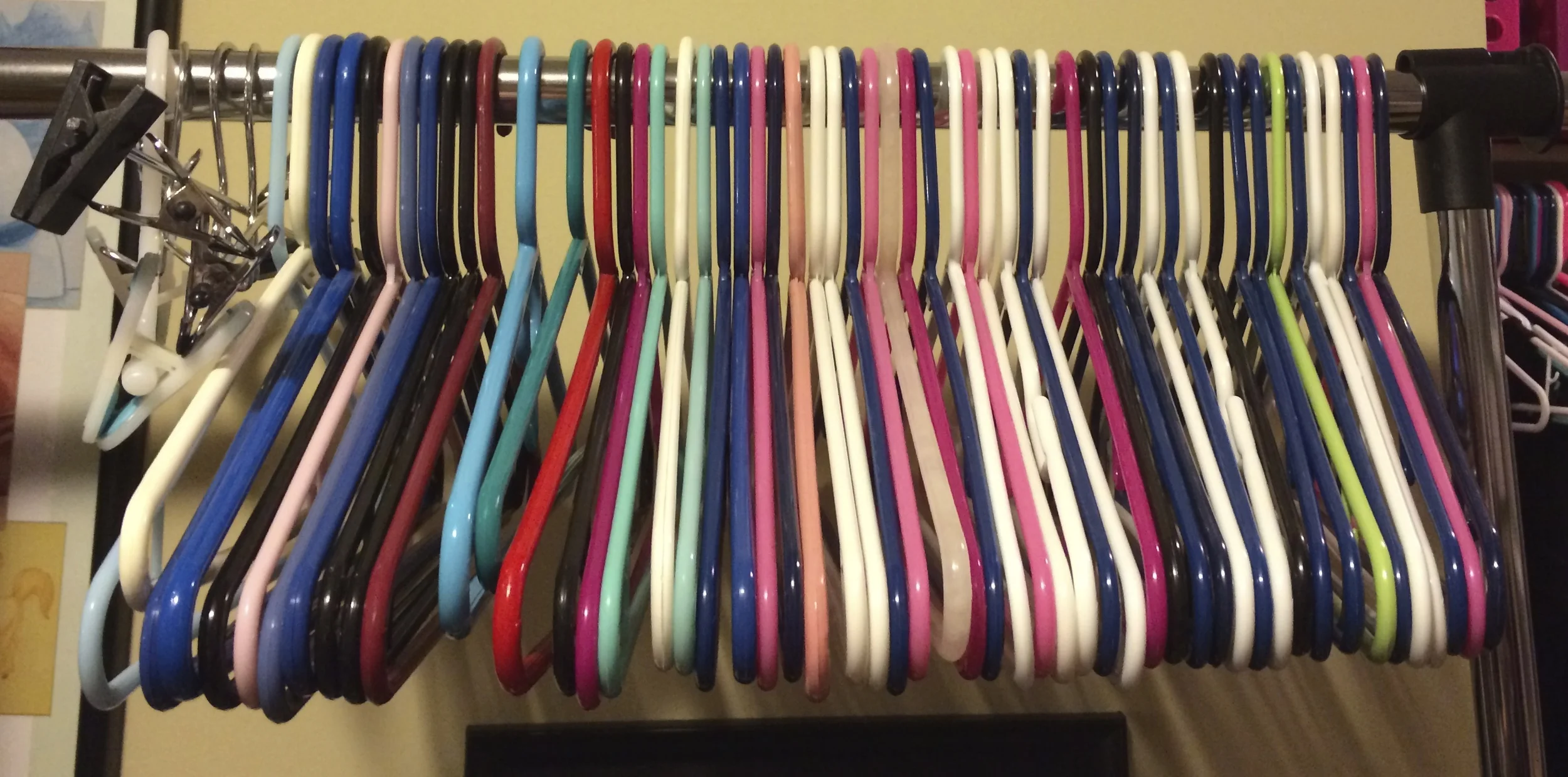 Proud that I now have a TON of extra hangers, instead of not enough if all our clothes are clean