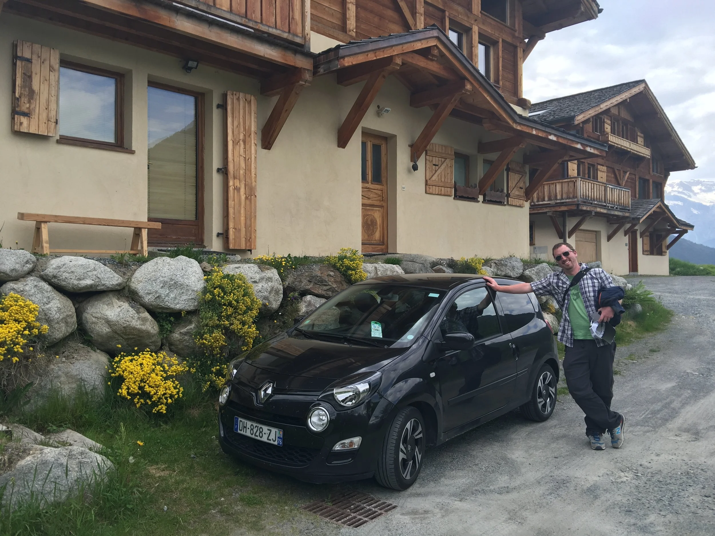 Our Airbnb, and our trusty steed - a Renault Twingo