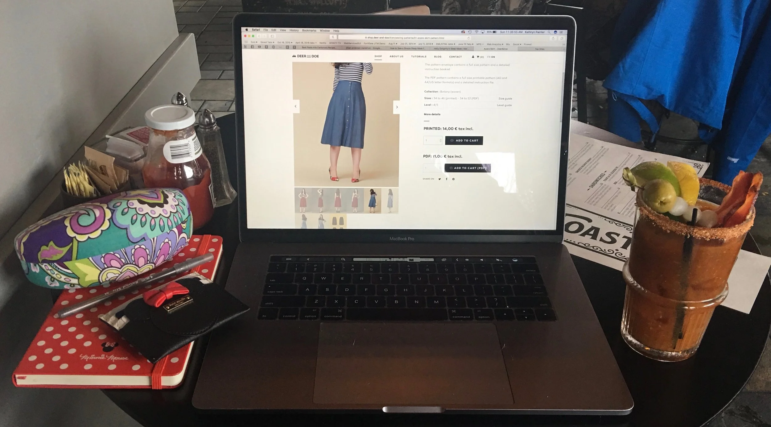 While hubby skied one day, I got brunch and brainstormed