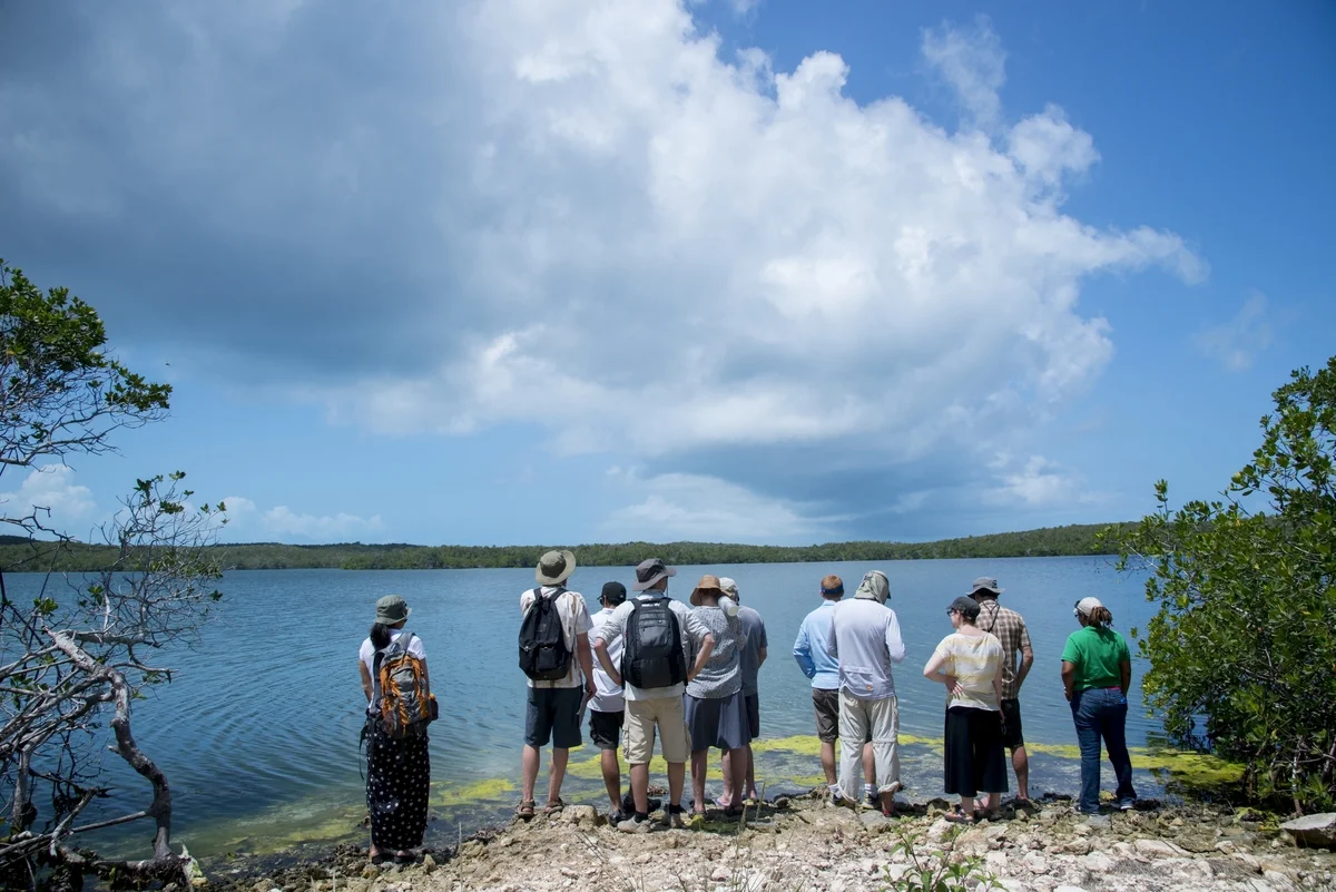 The Kinship Conservation Fellows group assesses Turtle Lake. &nbsp;Spring 2013. &nbsp;Photo courtesy of Neil Ever Obsborne and iLCP.