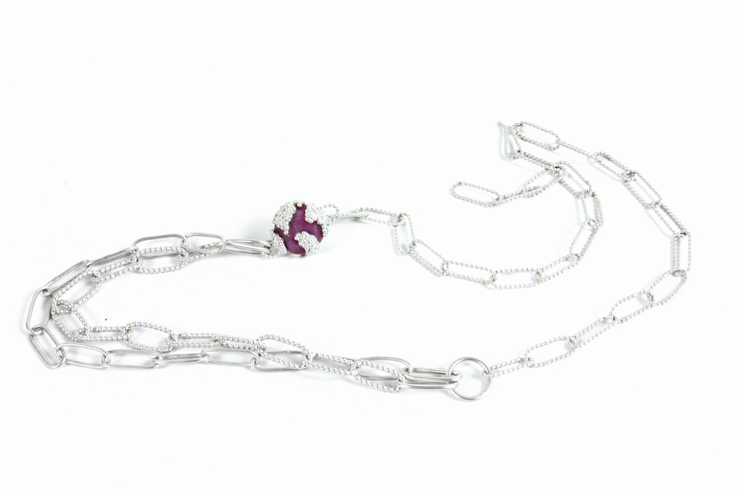 immersed pink stone necklace