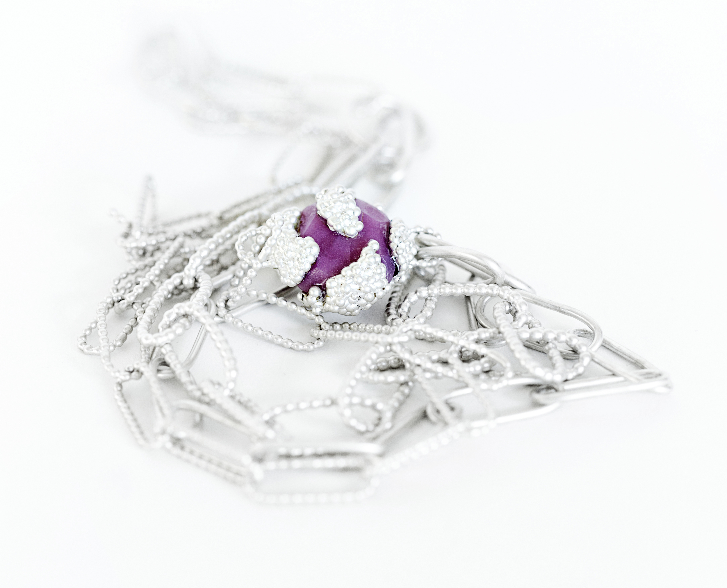 immersed pink stone necklace