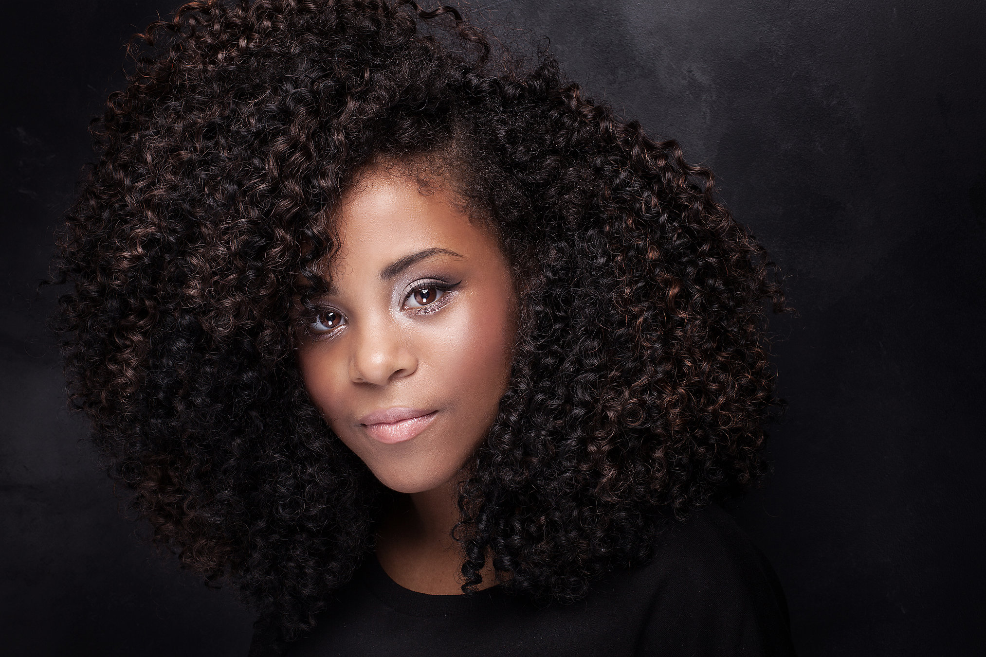 Beauty portrait of young girl with afro. Beauty portrait of young girl with afro.