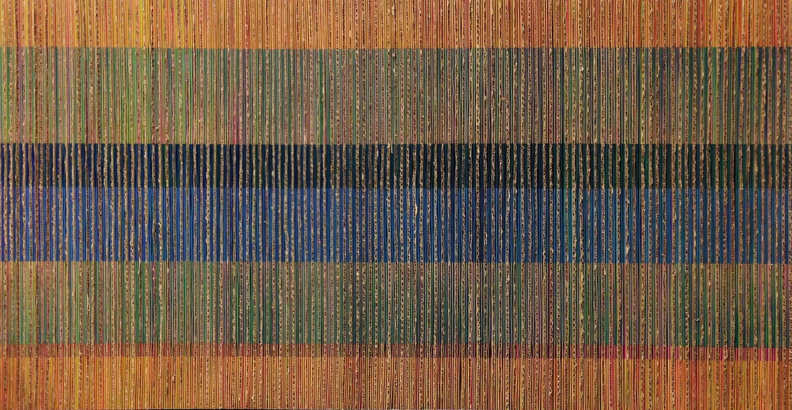 Edward Lane McCartney, "Chromatic Interference #2", 2014,&nbsp;Paper and Cardboard Collage on Wood
