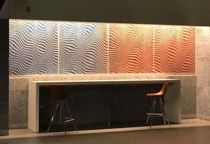 Photo of commissioned “Flight Plan” installed at the George R Brown Convention Center in Houston, Texas.