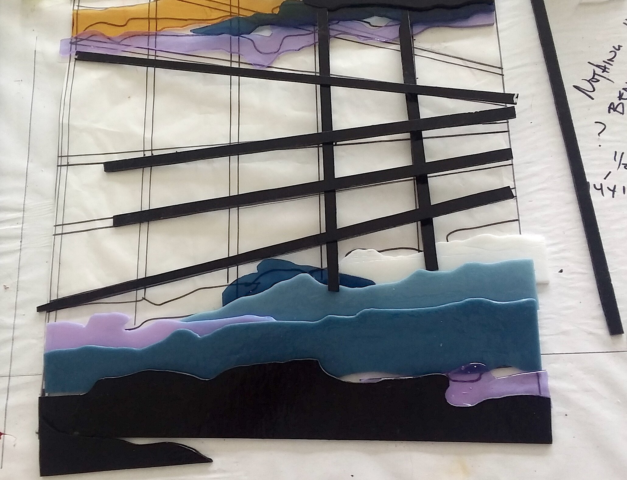 Artwork conceptualization in Rachel’s studio for the creation of Alluring View.