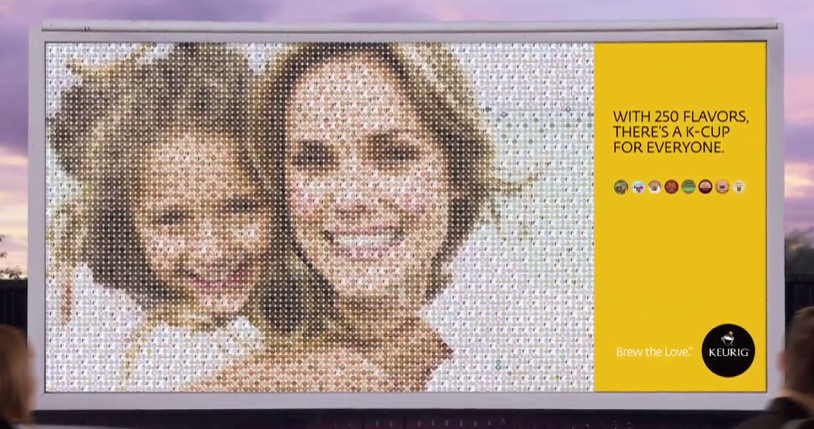 Keurig K-cup mosaic billboard
