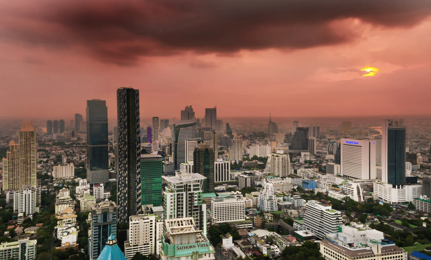 Bangkok Glows Red