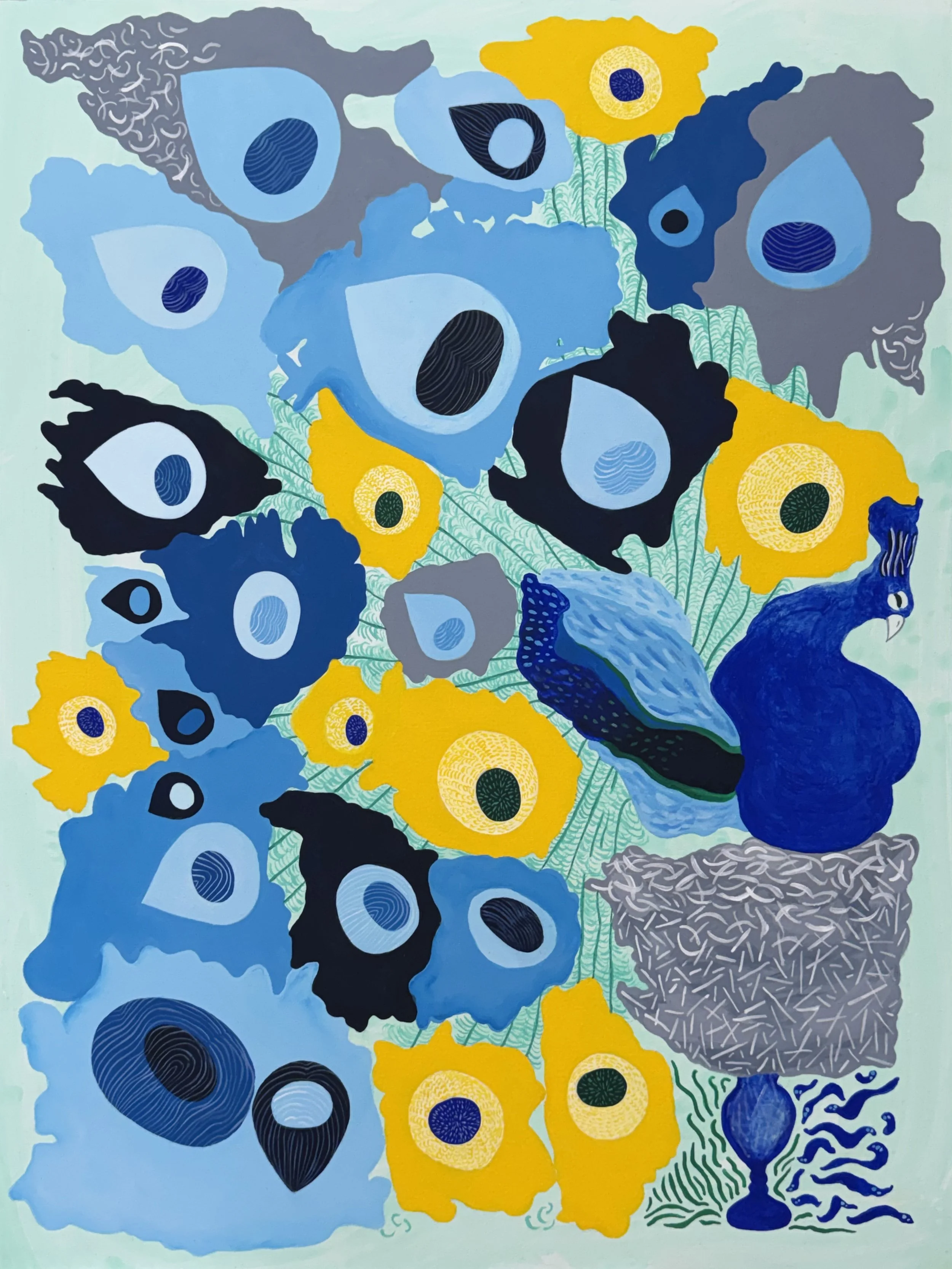 Apothecary Peacock Diptych (detail)