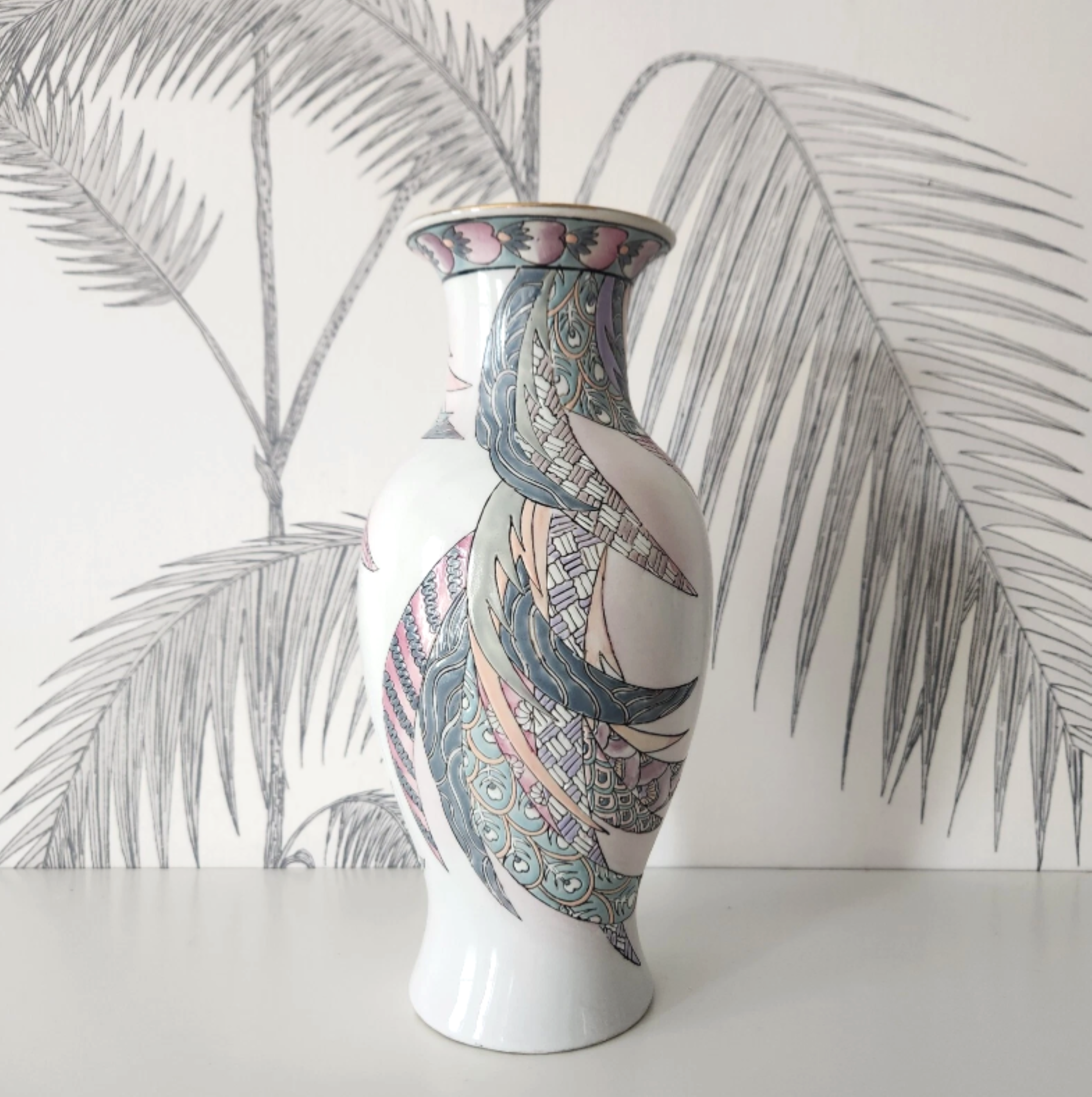 Vintage Ceramic Vase Handpainted In Macau 1.png