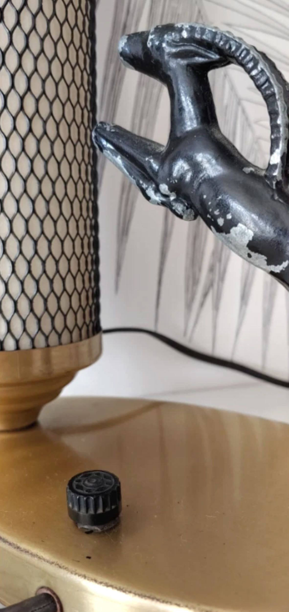 Vintage Table Lamp, Gazelle, Art Deco Period, made in USA, circa 30's 4.png