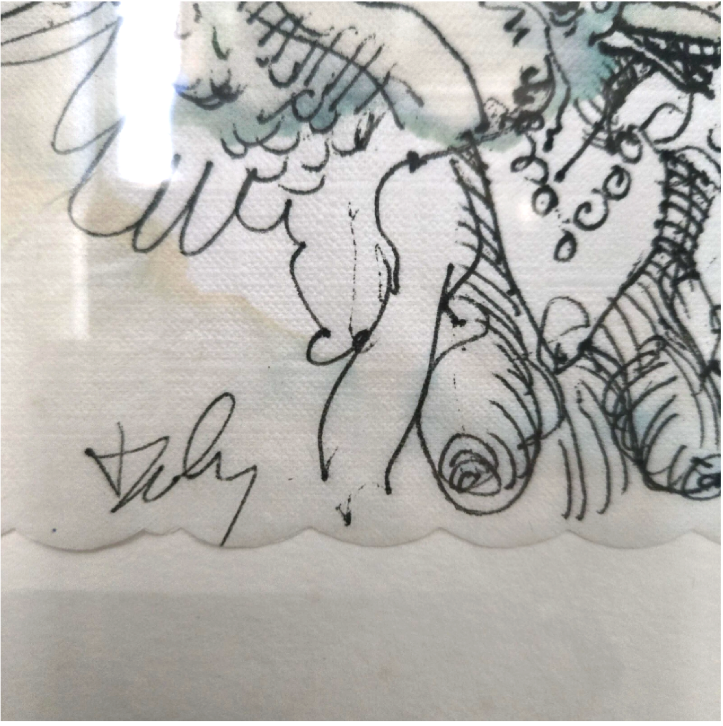 Salvador Dali, Original Napkin Drawings (Ink) 8.png