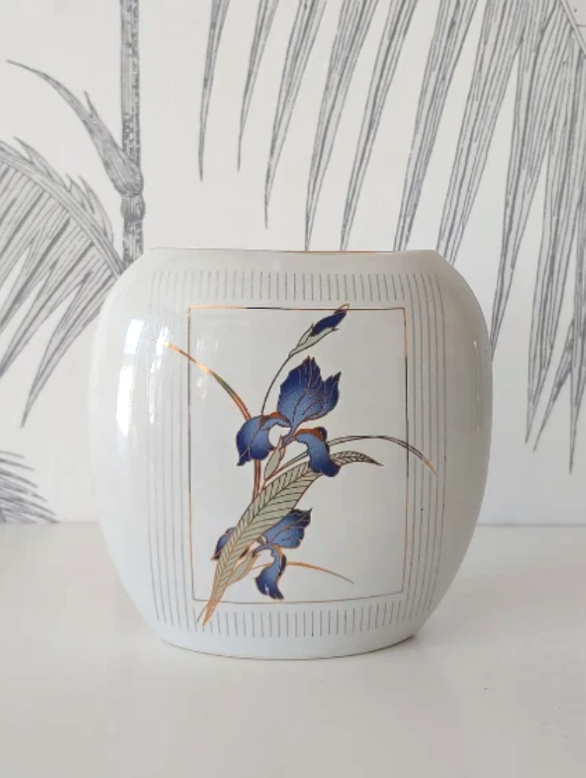 Vintage Vase, Grand Iris, Otagiri, Made In Japan, 80's 1.png