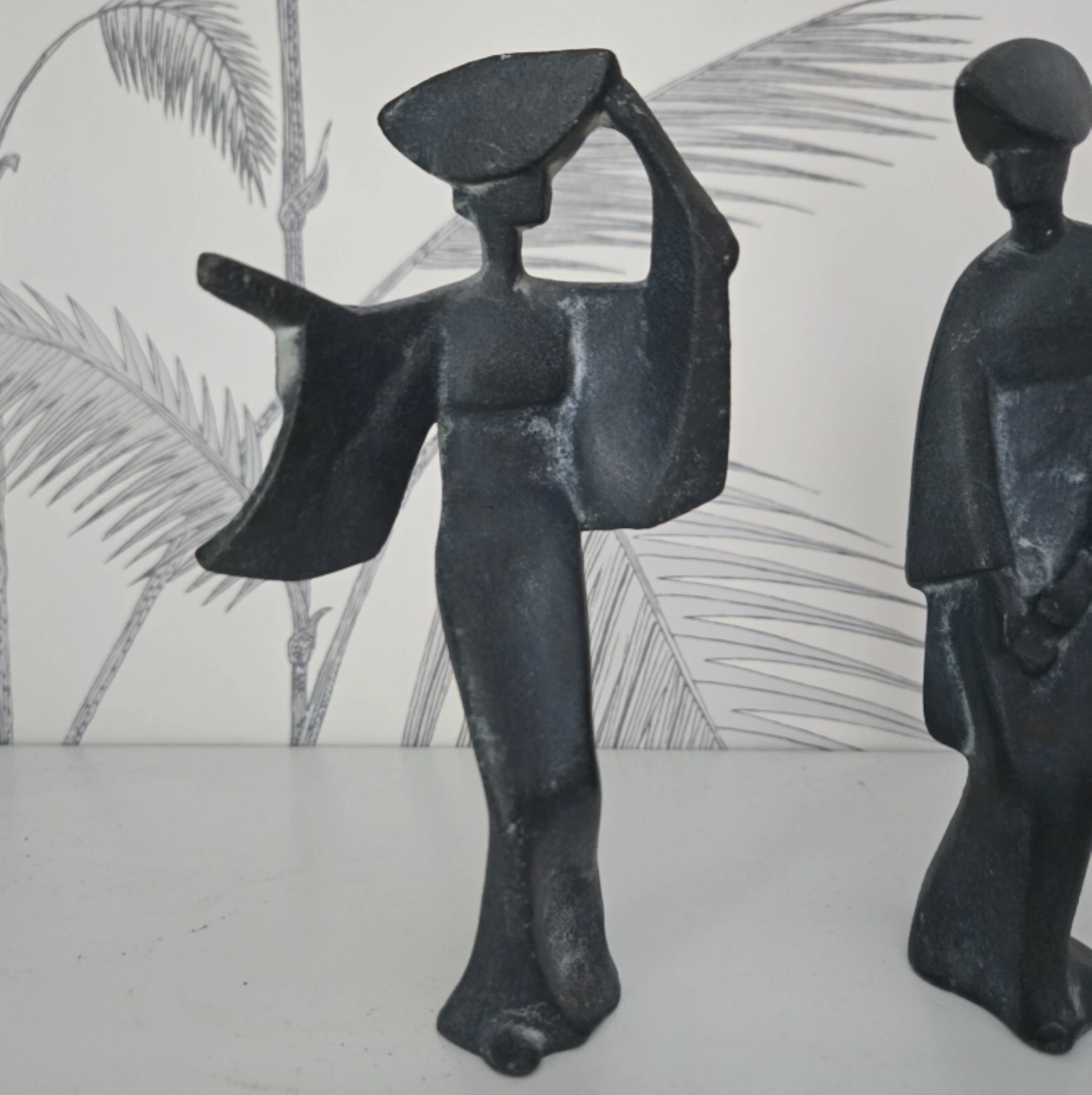 Vintage Pewter Statues, Geishas, Circa 30's 2.png