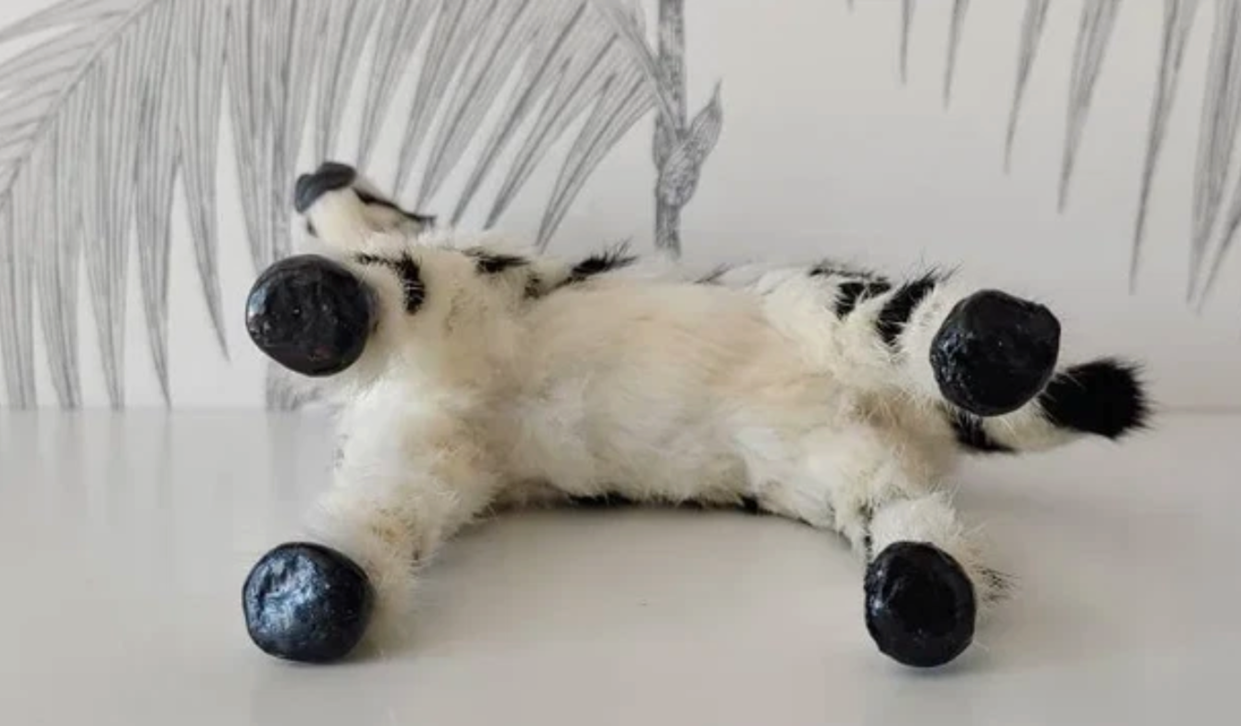 Vintage Zebra Statue, Genuine Fur, Glass Eyes 8.png