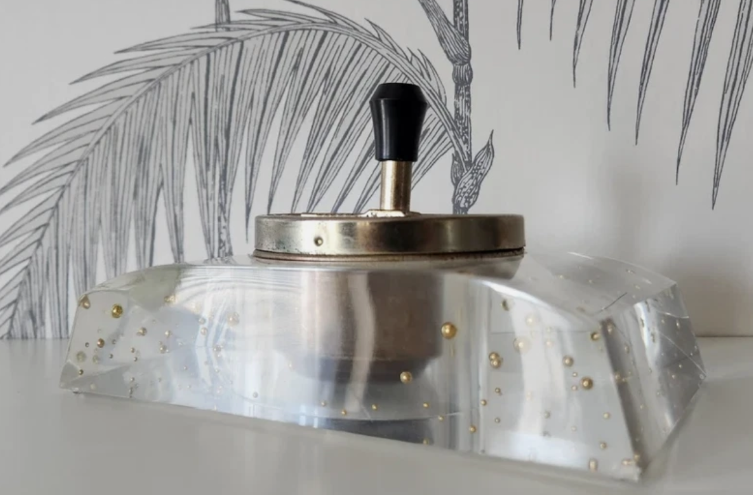 Vintage Ashtray, Spin Operation, Working Condition, Lucite Base, Art Deco Period 2.png