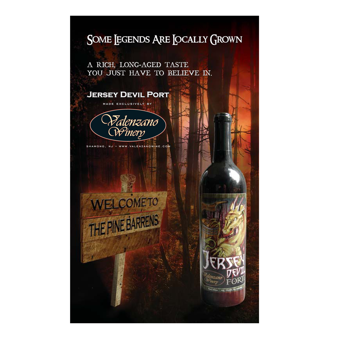 Valenzano's Winery Jersey Devil Port Storefront Poster Design