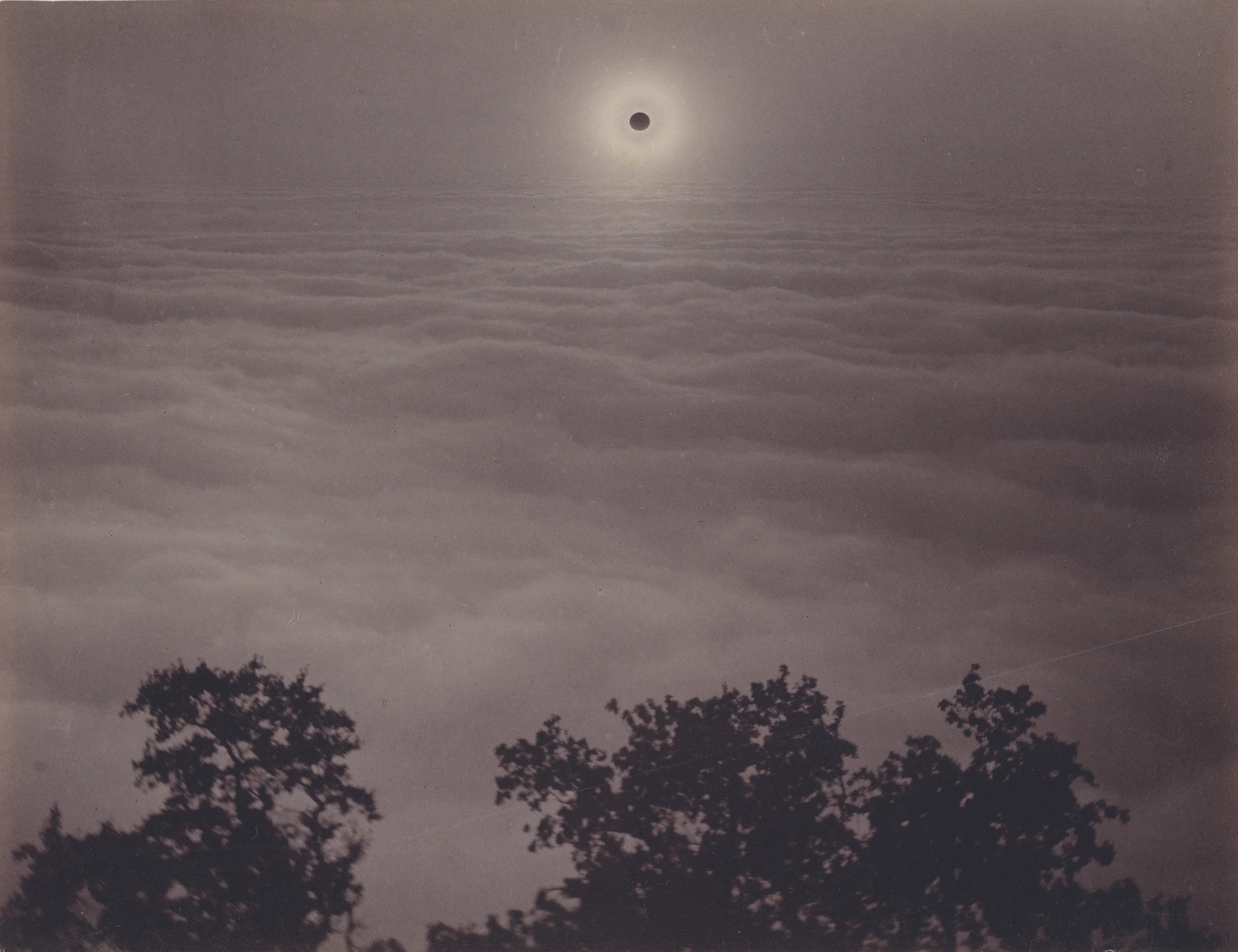 Carleton Watkins. “Solar Eclipse,” (1889). Albumen silver print. 16.5 x 21.6 centimeters. Courtesy The J. Paul Getty Museum, Los Angeles