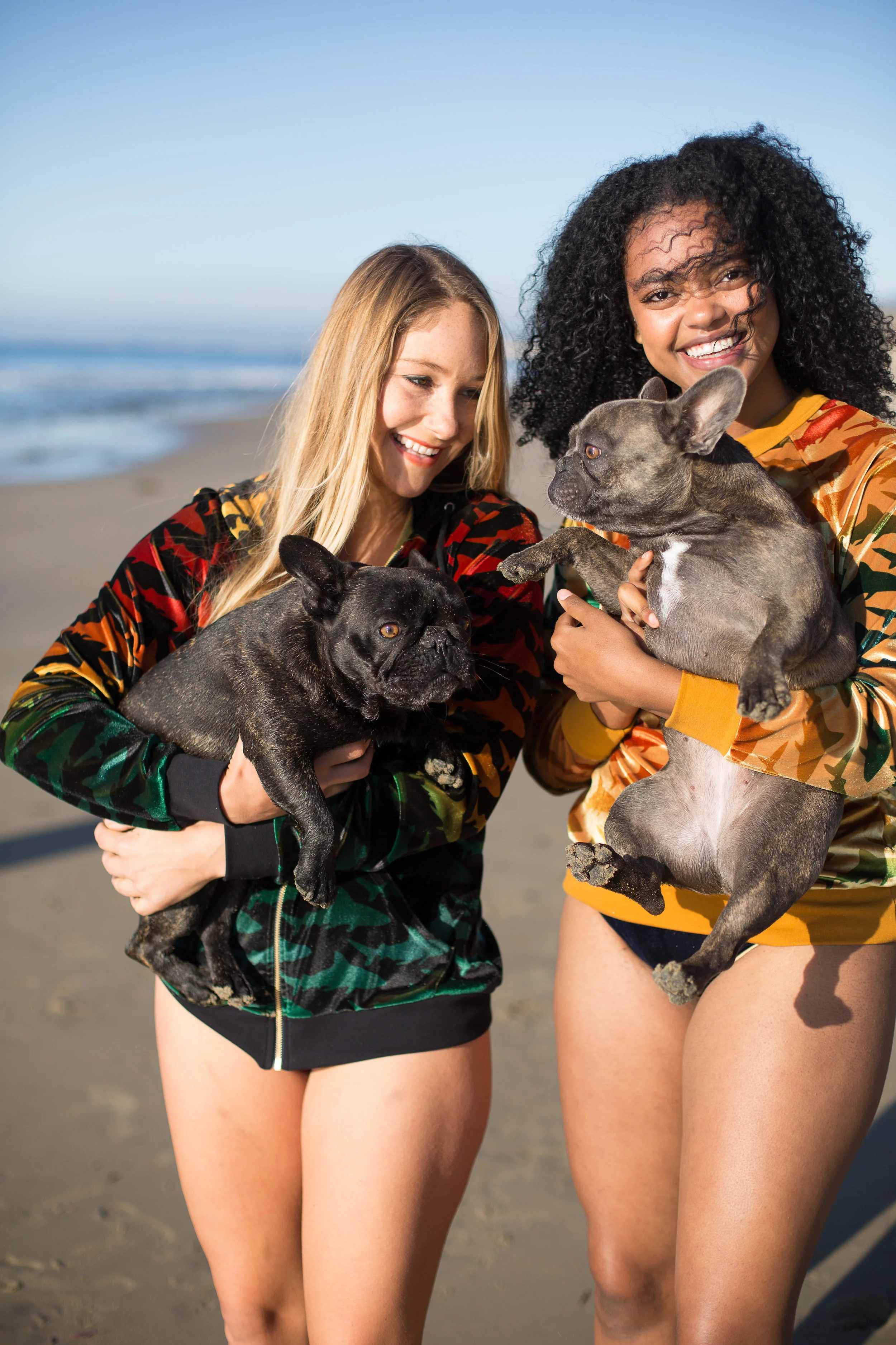 Left: Velvet Shark Hoodie in Black $207; Right: Velvet Shark Sweatshirt in Gold, $184